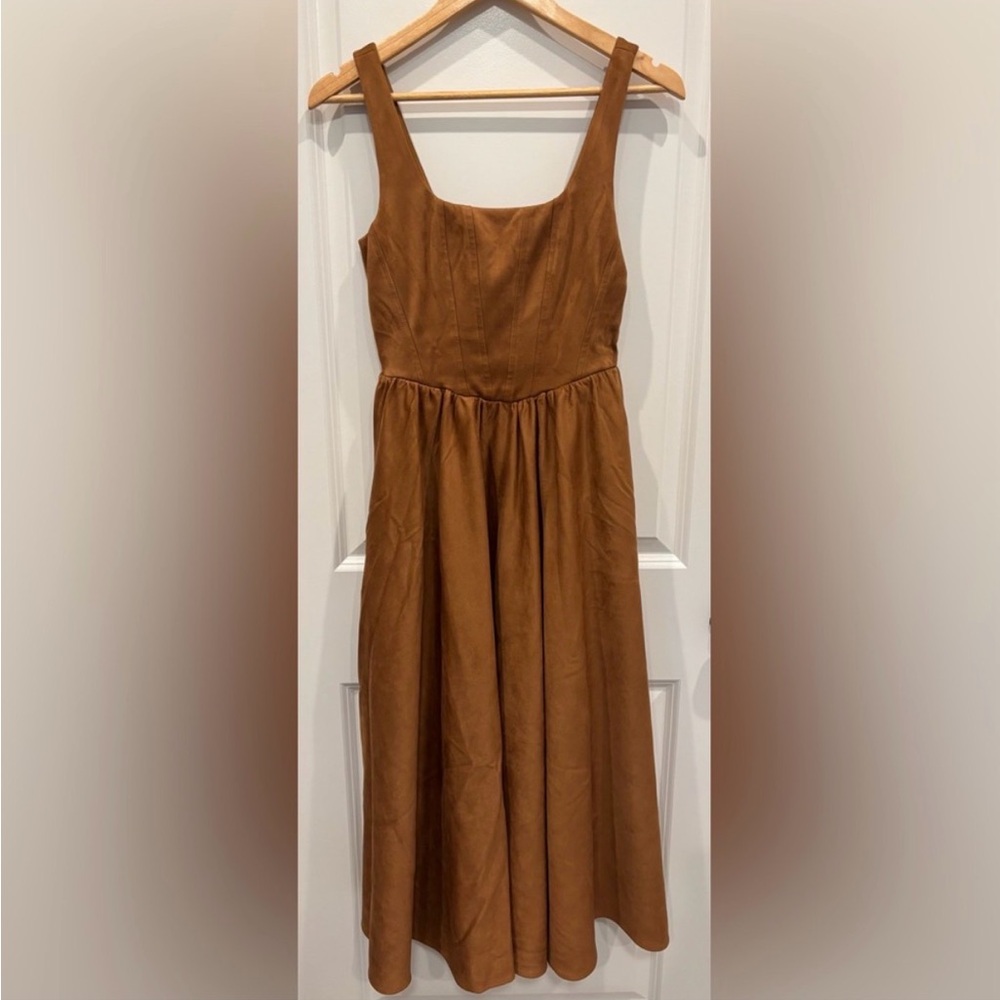 WAYF Brown Suede Dress